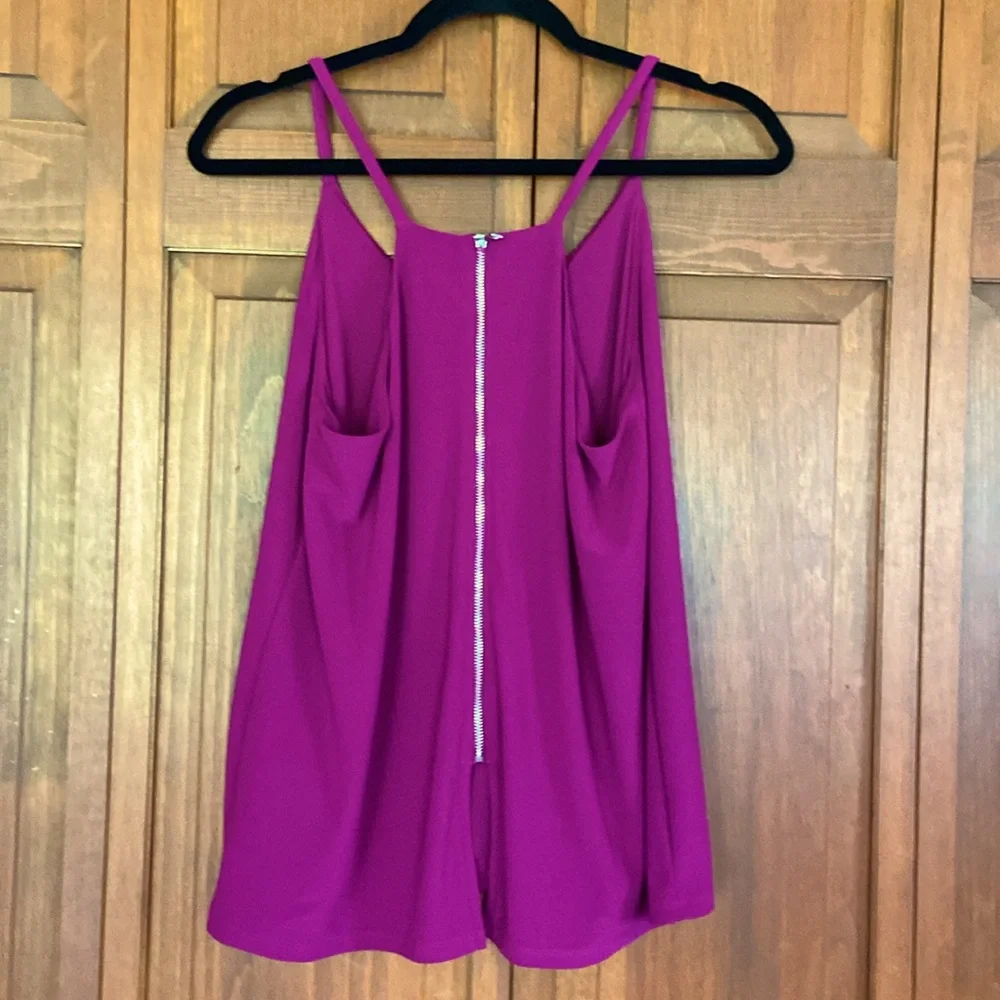 5/$40 Sale Bar III Pink and Purple Camisole Cut Out Tank Top~Md~Zip Up Back - Picture 2 of 9